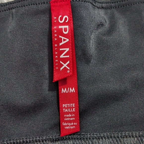 SPANX Black Faux Leather Petite Leggings - Picture 4 of 9